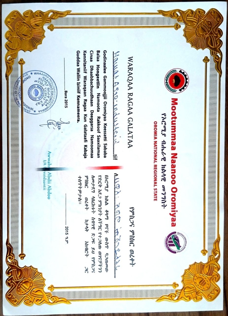Oromia Presidential Award